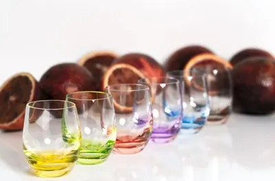 Pahare de brandy Bohemia Crystalex - Rainbow, 60 ml, 6 buc