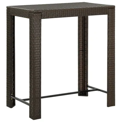 vidaXL Masă de bar de grădină, maro, 100 x 60,5 x 110,5 cm, poliratan