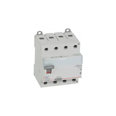 Intrerupator diferential RCD DX³-ID - 4P 400 V~ Nul pe partea dreapta - 63 A-300 mA selective - tip AC