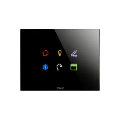 ICE TOUCH Placa KNX - sticla - 6 zone de atingere - NEGRU - CHORUS