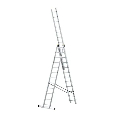 Scara profesionala din aluminiu, 3 tronsoane 3 x 12 trepte