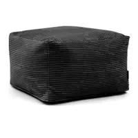 Fotoliu bean bag negru cu tapițerie din catifea reiată Softbox MooG – SLOWDOWN