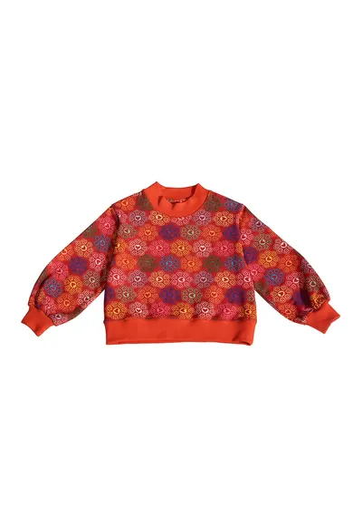 Bluza de trening cu decolteu la baza gatului - din amestec de bumbac - Multicolor