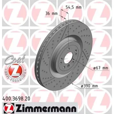 Disc frana ZIMMERMANN 400.3698.20