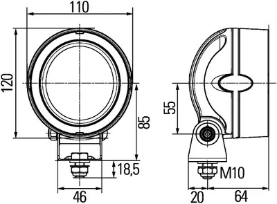Lampa de lucru (LED, 12 24V, 13W, 850lm, numar elemente LED: 4, lungime: 2000mm, inaltime: 120mm, latime: 110mm, adancime: 20mm)