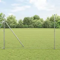 vidaXL Gard Euro pentru Exterior Fixat în Pământ 10 x 1,6 m Argintiu