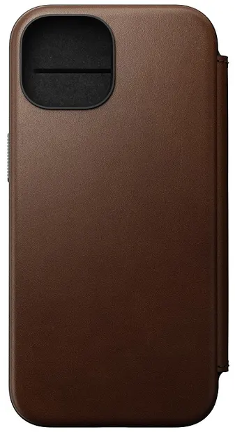 Husă Nomad - Modern Leather Folio, iPhone 15, maro