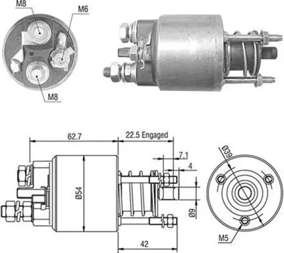 Solenoid electromotor potrivit FIAT PALIO, PANDA HATCHBACK, STRADA 0.8 1.0 1.2 01.86