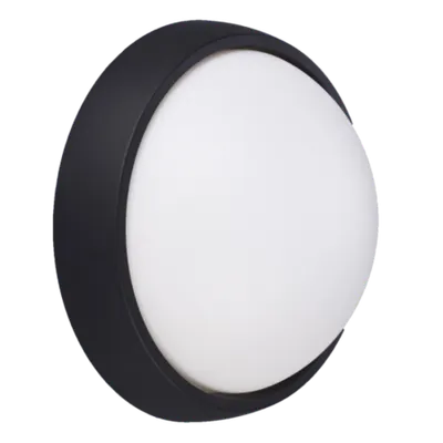 Aplica LED bat de exterior IP44 Rotunda Neagra Fi220, 12W=75W, 6400K, lumina rece