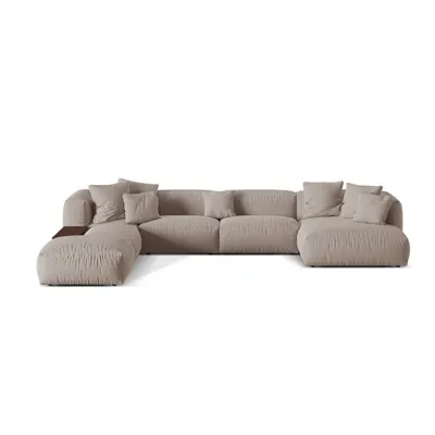 Colțar modular bej (cu colț pe partea stângă /în formă de "U") Martina – Micadoni Home