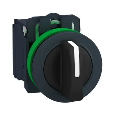Harmony XB5, Selector antimicrobian, plastic, negru, Ø30, 3 pozitii, cu retinere, 2 NO