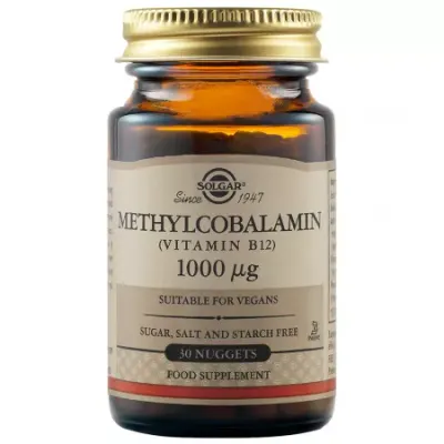 Metilcobalamina Vitamina B12 1000 mg, Solgar | 30 tablete sublinguale