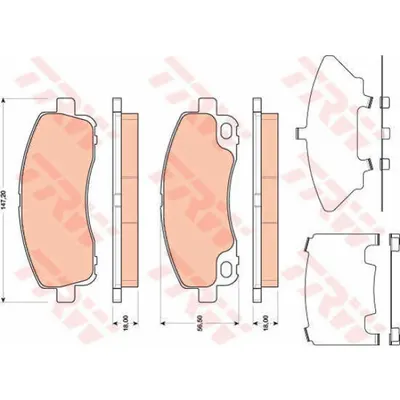 Set placute frana, frana disc TRW GDB3487