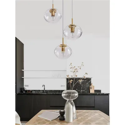 Lampa suspendata MAEVE Sticla clara & Alb Cord & Alama aurie Metal LED E27 3x12 Wat 230 Volt IP20 Fara bec