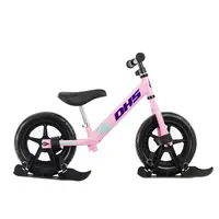 Bicicleta copii fara pedale Dhs Ride-on roz 12 inch, ajustabila pe inaltime, roti din spuma densa, de la 3 ani