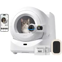 Litiera smart PetKit Purobot Ultra Self-Cleaning with AI-Powered Camera pentru pisici, Autocuratare, Recunoastere faciala, 10L