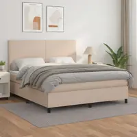 Gossi pat box spring cu saltea, cappuccino, 180x200cm piele ecologica