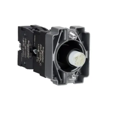 Bloc luminos cu corp si element de fixare, Easy Harmony XB2, metal, orange, bulb 24V DC LED, 24V AC/DC, 1NC