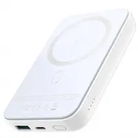 Baterie Externa Wireless Joyroom JR-W020, 10000mAh, 20W, QC + PD + FQI, 1 x QI - 1 x USB-A - 1 x USB-C, Alba