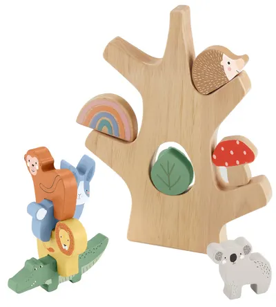 Set din lemn Fisher Price - Echilibrați arborele cu figuri