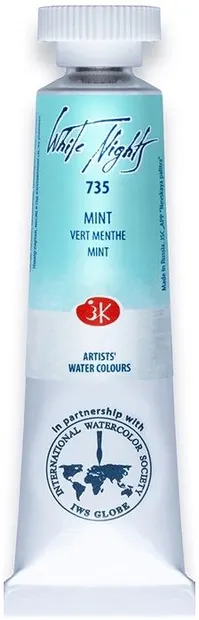 Vopsea de acuarelă Paleta Nevskaya Leningrad, Nopti albe - 735, Menta, 10 ml
