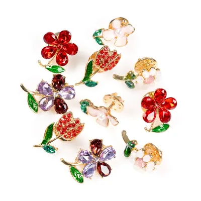Set 10 brose martisor cu model floral