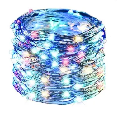Ghirlanda COLORATA 5m 50LED la priza Luminoasa Decorativa din Cupru