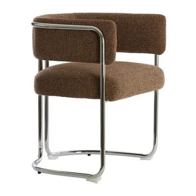 Scaun de sufragerie maro cu cotiere din metal Adante – Light & Living