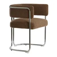 Scaun de sufragerie maro cu cotiere din metal Adante – Light & Living