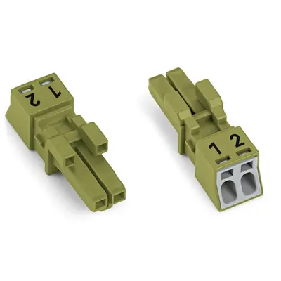 Socket; 2-pole; Cod. B; 1,50 mm²; light green