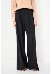 Pantaloni din lana virgina cu croiala ampla Corsaro - Negru