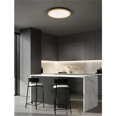 Plafoniera CANTRIA Negru & Alama aurie Metal & Acrylic LED 37 Wat 230 Volt 2197.83Lm 3000K IP20