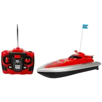 Barca cu telecomanda 27 Mhz, Suncon, Rosu, 32 cm