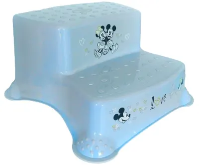 Inaltator de baie cu doua trepte pentru copi Lorelli - Mickey Love, albastru deschis