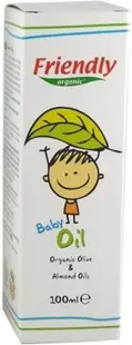 Ulei de corp pentru bebelusi Friendly Organic - cu ulei de zmeura si migdale organic, 100 ml