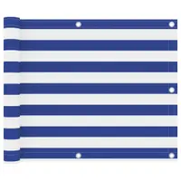 Gossi paravan de balcon, alb si albastru, 75 x 500 cm tesatura oxford