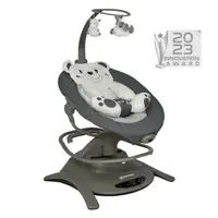Balansoar, Bebe Stars, Swing, 2 in 1, Rotire 360 grade, Electric, Cu 6 moduri de leganare, Cu 5 trepte de viteza, Cu 3 pozitii de inclinare, Cu jucarii, Cu melodii, Pana la 13 kg, Confom cu EN62115, EN12790, Grey