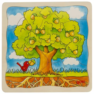 Puzzle pentru copii cu mai multe straturi Goki - Copac