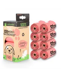 STARCH BAG Saci menajeri Bio compostabili 8 role x 15 buc, roz