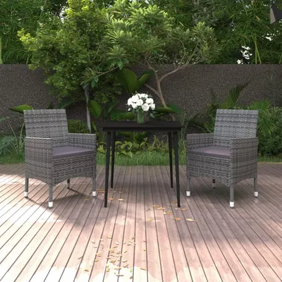 Gossi set mobilier de gradina cu perne, 3 piese, poliratan si sticla