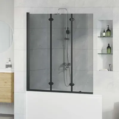 vidaXL Încărcare duș Negru 130 x 138 cm Sticlă ESG și aluminiu