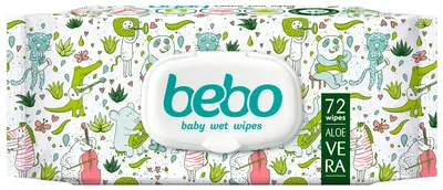 Șervețele umede Bebo - Cu extract de Aloe Vera, 72 buc.