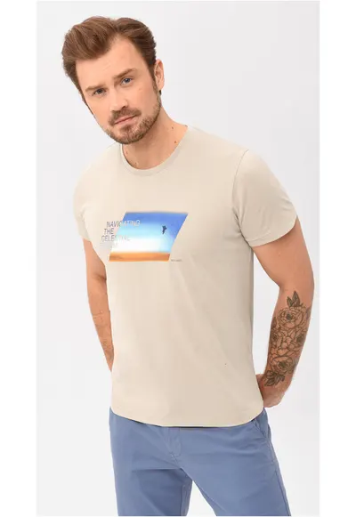 Tricou pentru barbati T-Navi - bej