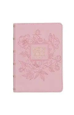 KJV Holy Bible, Compact Large Print Faux Leather Red Letter Edition - Ribbon Marker, King James Version, Pink