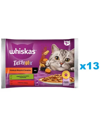 Plicuri WHISKAS pentru pisici Adult 52x85g Rural Flavours miel, pui si morcovi, carne de vita si pasare