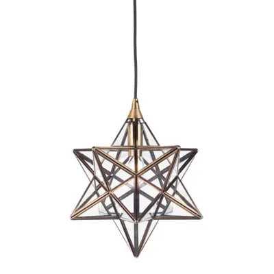 Lampa suspendata Ilario Small Star Pendant Antique Brass Glass