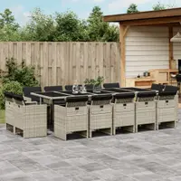 Gossi set mobilier de gradina cu perne 15 piese gri deschis poliratan