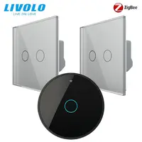 Intrerupatoare duble wireless Zigbee generatia noua + hub Zigbee, control de pe smartphone Gri