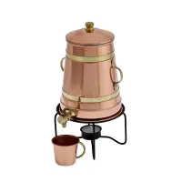 Carafa din Cupru Incalzitor Ceai Cafea Vin Fiert 1,5 L cu Capac Suport si Robinet