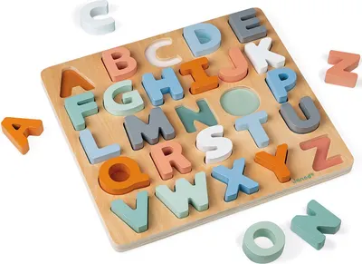 Puzzle educativ Janod - Alfabet, Sweet cocoon